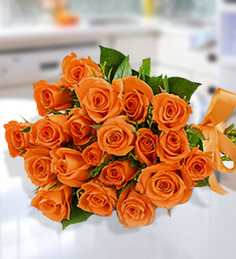 Bunch of 20 Stem of Orange Roses in nice wrapping The Sun Roses